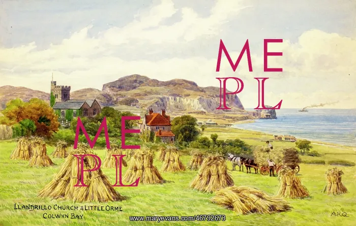 : Llandrillo Church & Little Orme, Colwyn Bay, Clwyd, N Wales : Llandrillo Church & Little Orme, Colwyn Bay, Clwyd, N Wales