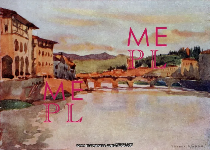 : Llooking east from the Ponte Vecchio at Sunset, Florence : Llooking east from the Ponte Vecchio at Sunset, Florence