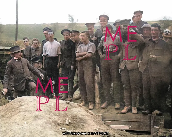 : Lloyd George emerging from German dugout, WW1 : Lloyd George emerging from German dugout, WW1