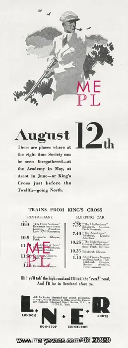 : LNER Advertisement - August 12th : LNER Advertisement - August 12th
