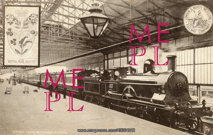 : LNWR - Royal Mail Train at Rugby Station : LNWR - Royal Mail Train at Rugby Station