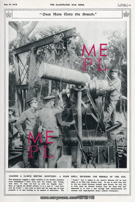 : Loading a 15-inch British Howitzer gun : Loading a 15-inch British Howitzer gun