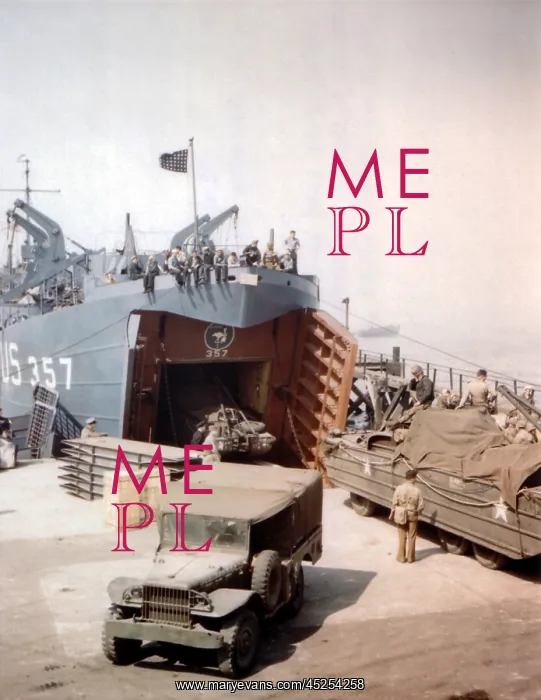 : Loading a Landing Ship in Portland, England, before : Loading a Landing Ship in Portland, England, before