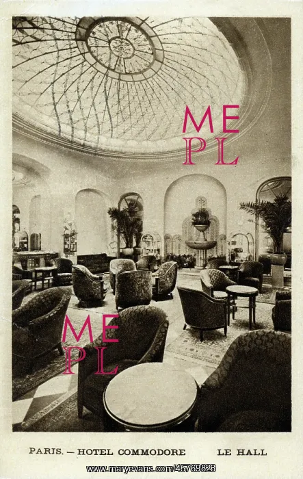 : The Lobby ('Le Hall') of the Hotel Commodore, Paris : The Lobby ('Le Hall') of the Hotel Commodore, Paris