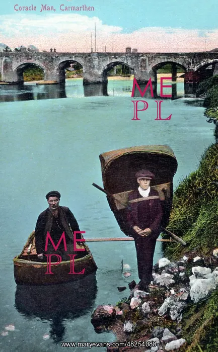 : Local men and their coracles - Carmarthen, Wales : Local men and their coracles - Carmarthen, Wales