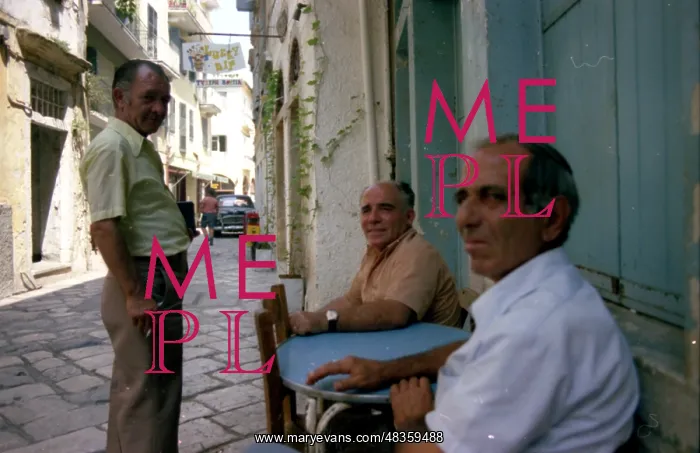 : Local people in the town centre of Corfu : Local people in the town centre of Corfu