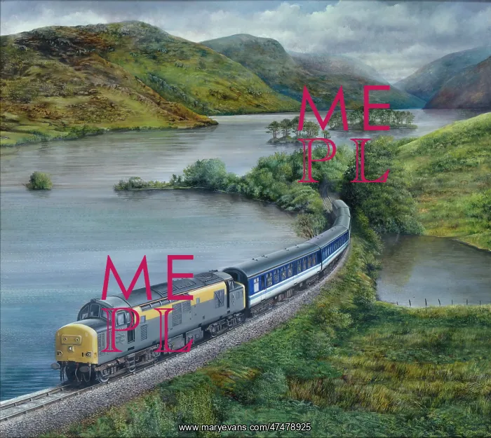 : Loch Eilt with Diesel Locomotive : Loch Eilt with Diesel Locomotive