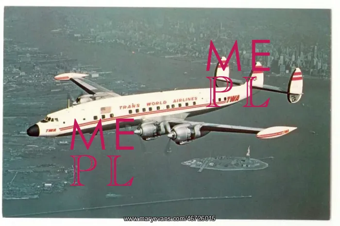 : Lockheed 1049G Super Constellation of TWA over New York : Lockheed 1049G Super Constellation of TWA over New York