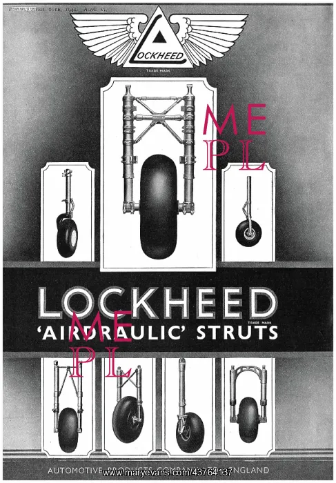 : Lockheed Airdraulic Landing Gear Struts : Lockheed Airdraulic Landing Gear Struts