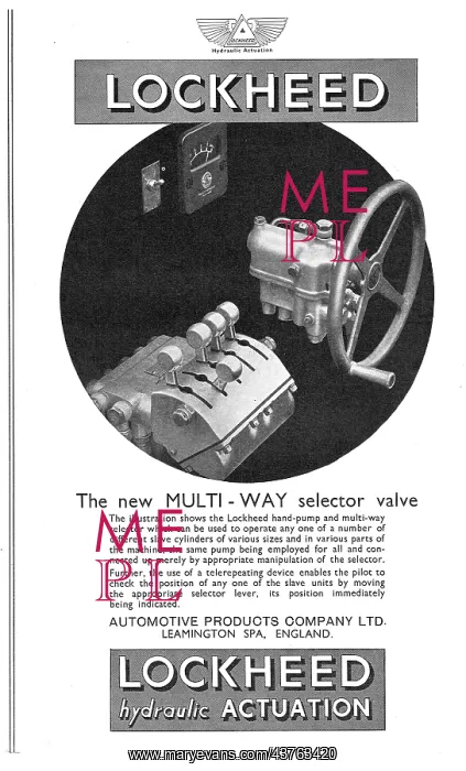 : Lockheed Hydraulic Components For Aircraft - Selector Valves : Lockheed Hydraulic Components For Aircraft - Selector Valves