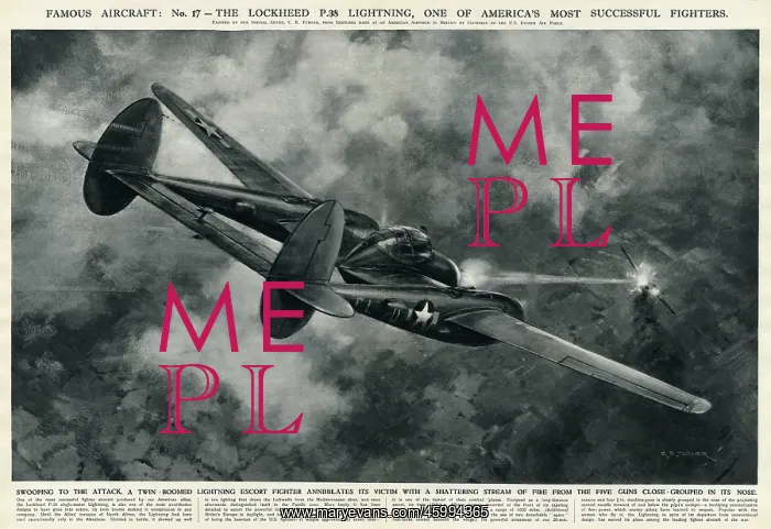 : Lockheed P-38 Lightning in action; Second World War, 1944 : Lockheed P-38 Lightning in action; Second World War, 1944