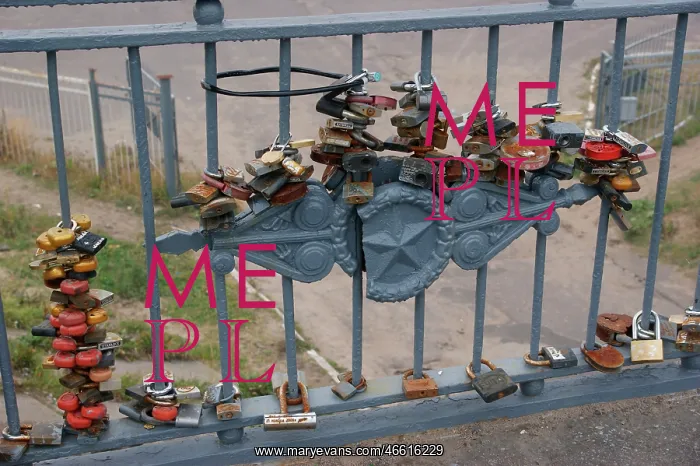 : Locks on a gate to symbolise love : Locks on a gate to symbolise love