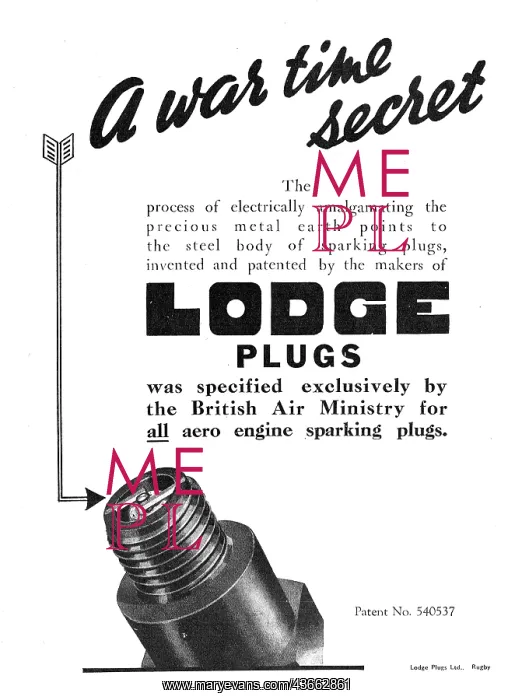 : Lodge Aero-Engine Sparking Plugs : Lodge Aero-Engine Sparking Plugs