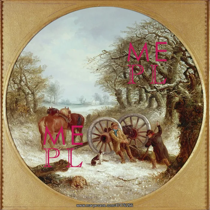 : Log Gatherers ' winter scene : Log Gatherers ' winter scene
