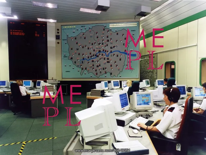 : London Fire Brigade control room at headquarters : London Fire Brigade control room at headquarters
