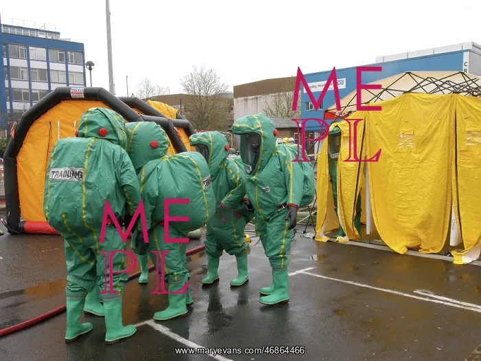 : London Fire Brigade decontamination exercise : London Fire Brigade decontamination exercise