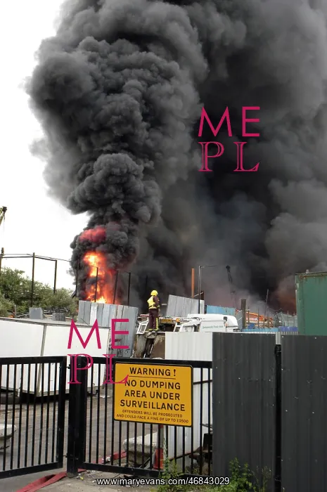  : London Fire Brigade firefighters respond to a fire