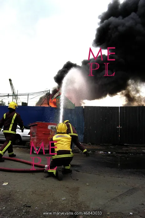 : London Fire Brigade firefighters respond to a fire : London Fire Brigade firefighters respond to a fire