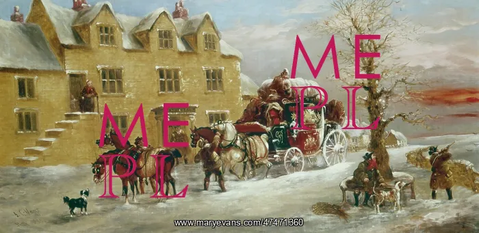 : The London Mail Coach – in snow : The London Mail Coach – in snow