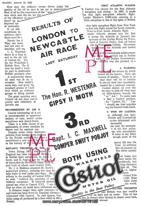 : London-Newcastle Air Race Won By The : London-Newcastle Air Race Won By The