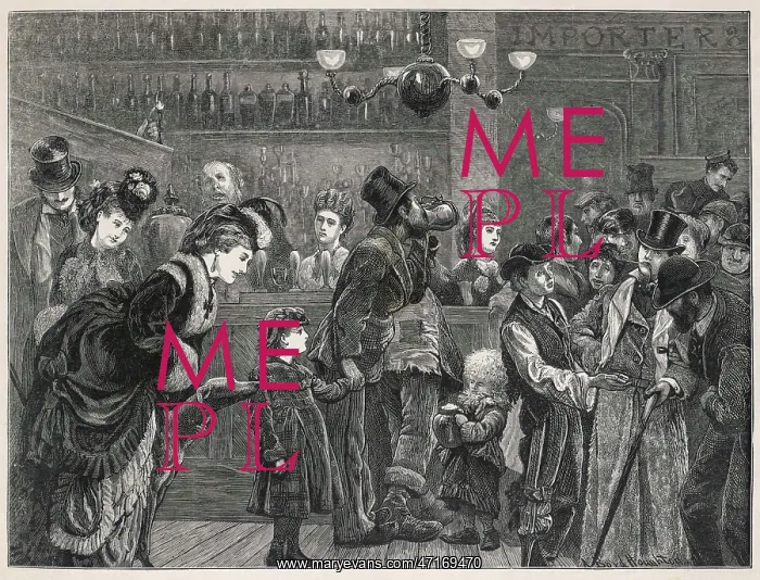 : LONDON PUB SCENE 1872 : LONDON PUB SCENE 1872
