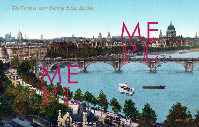 : London - The River Thames - Embankment, Waterloo Bridge : London - The River Thames - Embankment, Waterloo Bridge