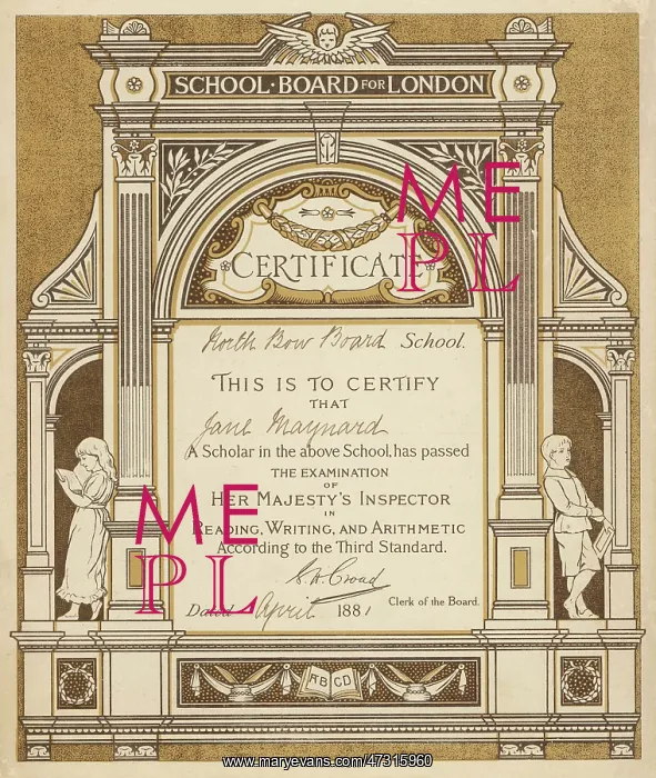 : LONDON SCHOOL BOARD CERT : LONDON SCHOOL BOARD CERT