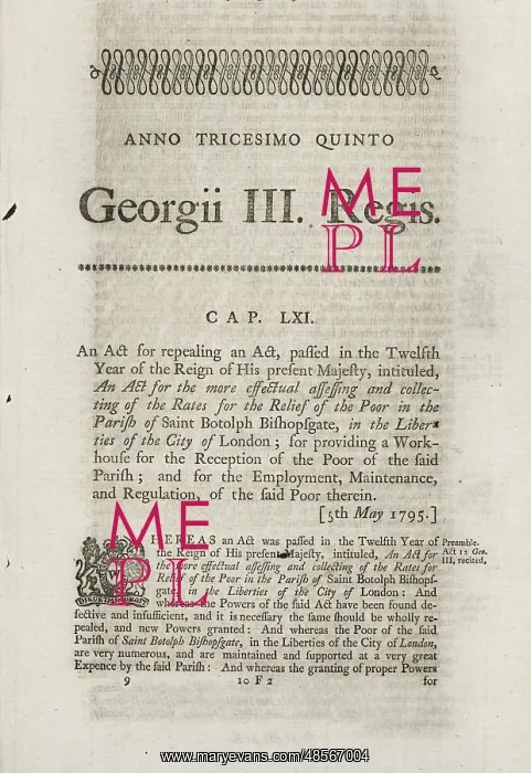 : London St Botolph Local Act 1795 : London St Botolph Local Act 1795