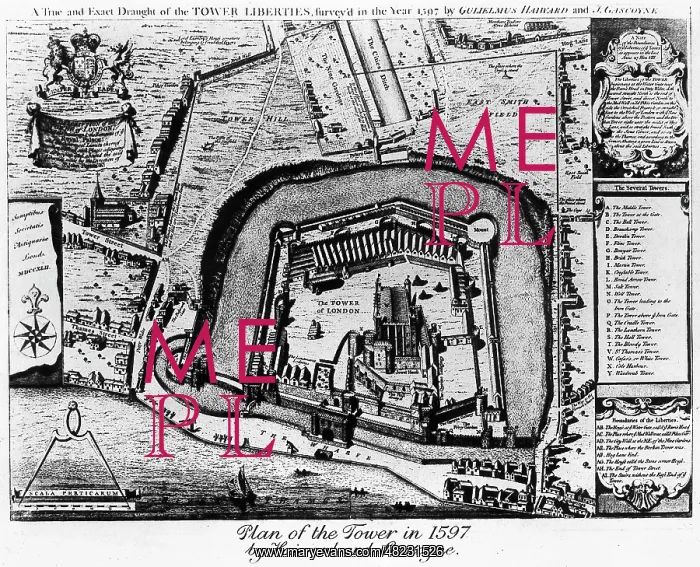 : London Tower, circa 1597 : London Tower, circa 1597