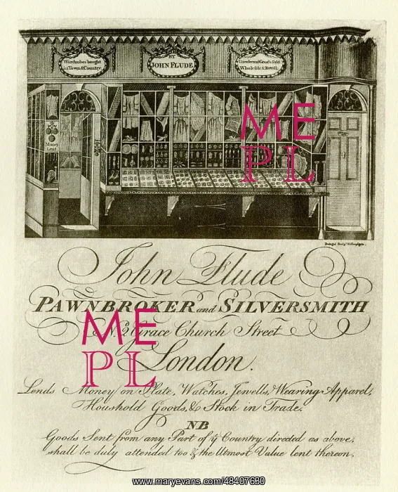 : London Trade Card - John Flude, Pawnbroker and Silversmith : London Trade Card - John Flude, Pawnbroker and Silversmith