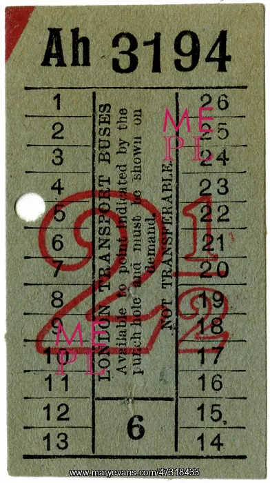  : London Transport bus ticket -3