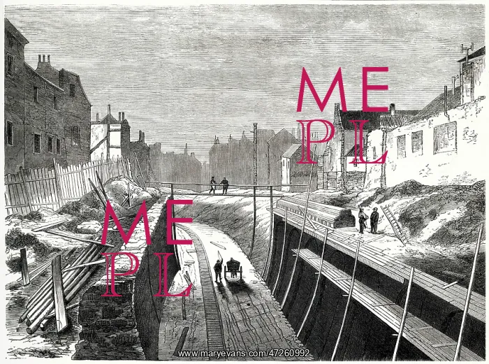 : London underground railway construction 1865 : London underground railway construction 1865