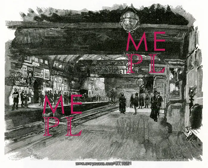  : London Underground railway, platform scene