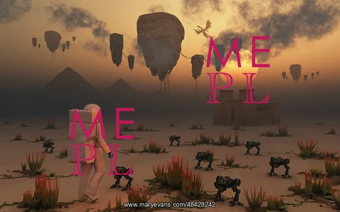 : A lone astronaut confronts a surreal scene out of ancient ? : A lone astronaut confronts a surreal scene out of ancient ?