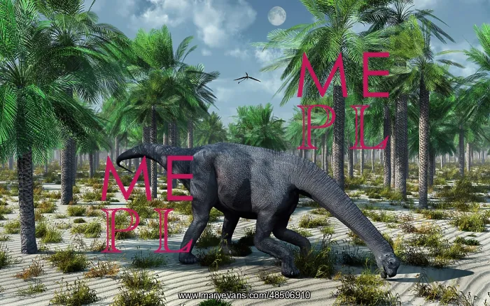 : A lone Camarasaurus sauropod dinosaur grazing : A lone Camarasaurus sauropod dinosaur grazing