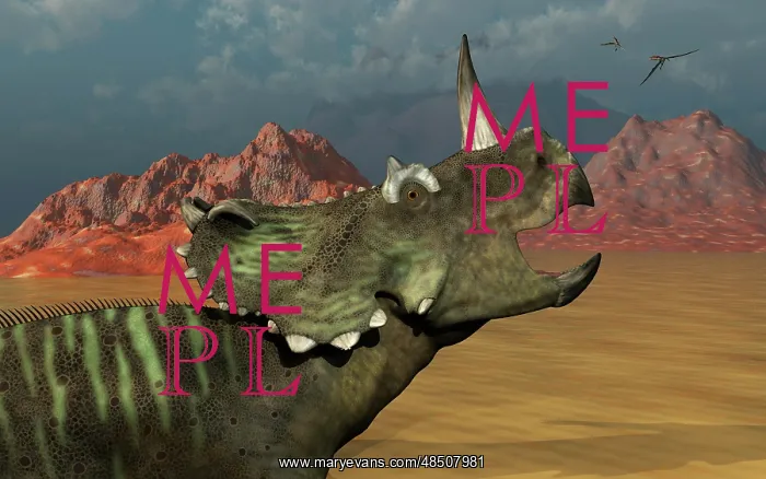: A lone Centrosaurus dinosaur calling out to find its herd : A lone Centrosaurus dinosaur calling out to find its herd