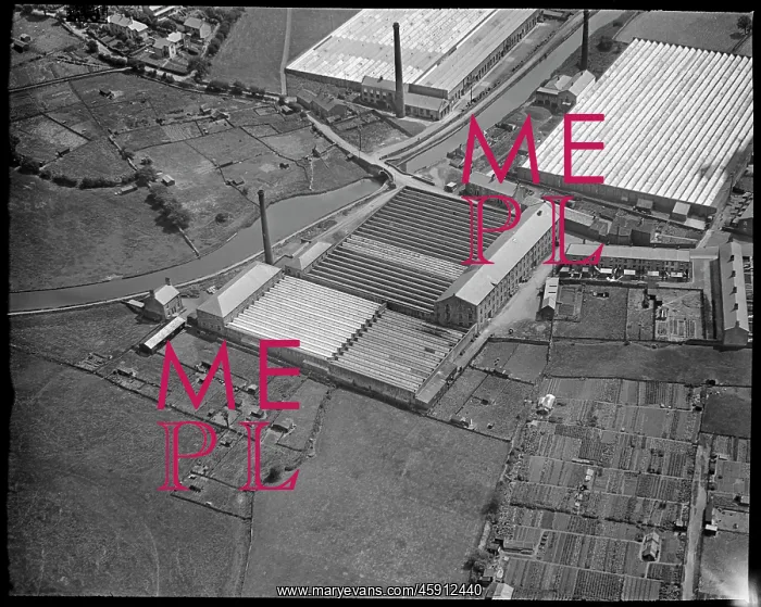 : Long Ing Shed and mills by Long Ing Bridge, Barnoldswick : Long Ing Shed and mills by Long Ing Bridge, Barnoldswick