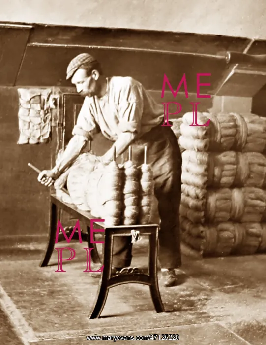  : Long stool bundling, linen production, Victorian period