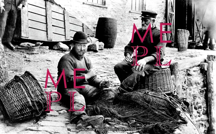  : Looe, Mending Nets 1906