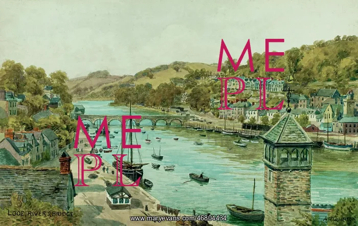 : Looe, River and Bridge, Cornwall : Looe, River and Bridge, Cornwall