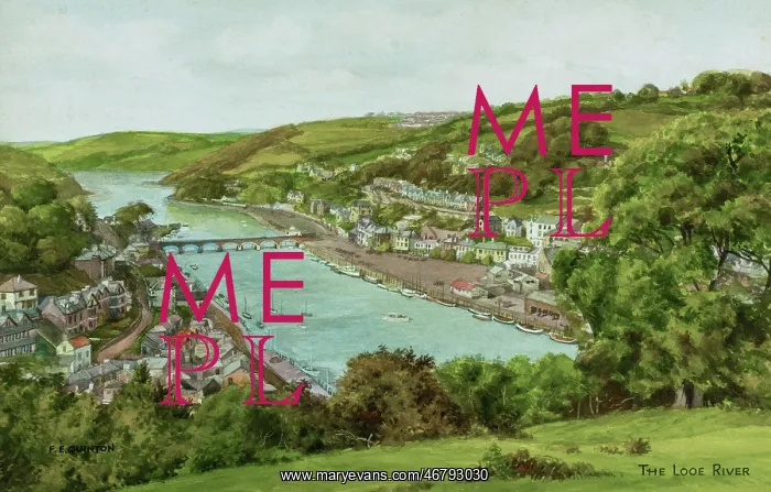 : Looe River at Looe, Cornwall : Looe River at Looe, Cornwall