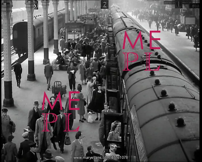 : Looking Down Along a Train Platform With Passengers : Looking Down Along a Train Platform With Passengers