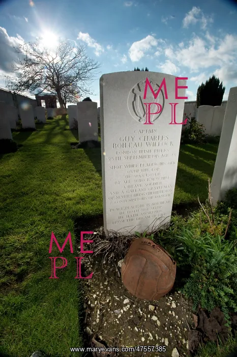 : The Loos football on the grave of Captin Guy Willock : The Loos football on the grave of Captin Guy Willock