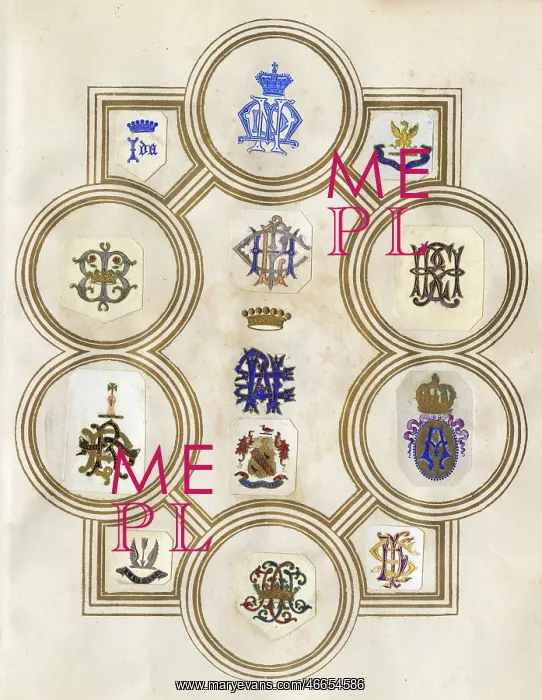 : Loose page from a scrapbook of crests and heraldry : Loose page from a scrapbook of crests and heraldry