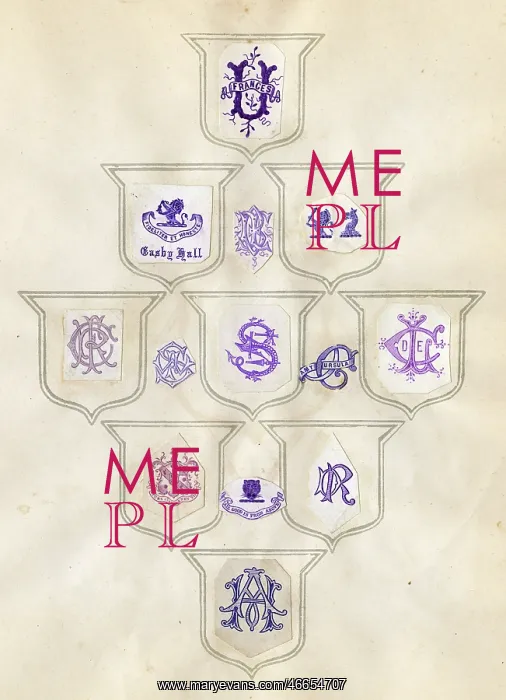: Loose page from a scrapbook of crests and heraldry : Loose page from a scrapbook of crests and heraldry