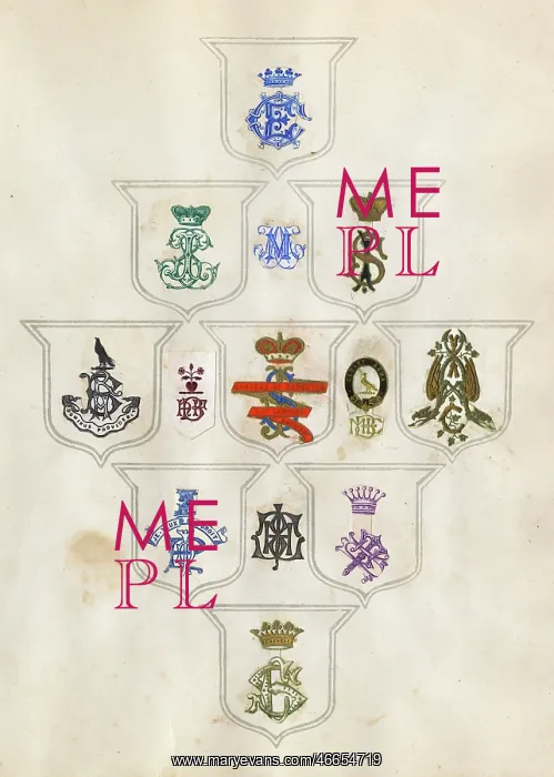 : Loose page from a scrapbook of crests and heraldry : Loose page from a scrapbook of crests and heraldry
