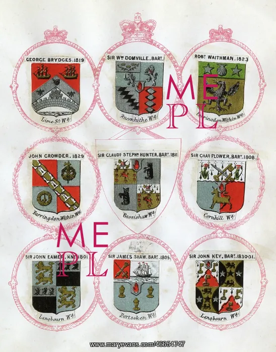 : Loose page from a scrapbook of crests and heraldry : Loose page from a scrapbook of crests and heraldry