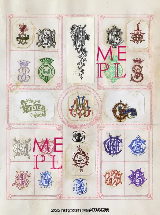 : Loose page from a scrapbook of crests and heraldry : Loose page from a scrapbook of crests and heraldry