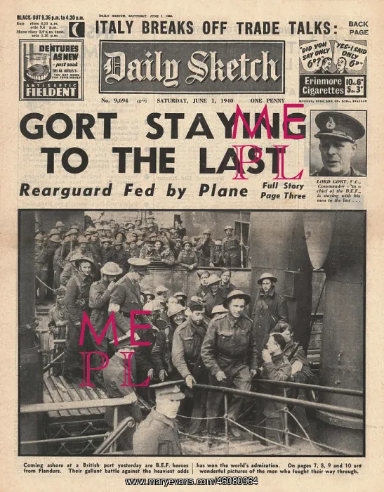 : Lord Gort stays with BEF in Dunkirk : Lord Gort stays with BEF in Dunkirk