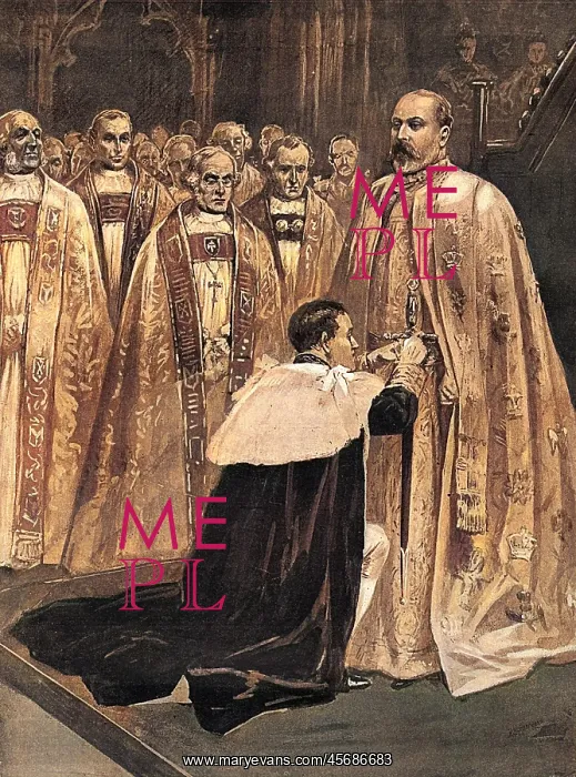 : Lord Great Chamberlain girding sword on the King : Lord Great Chamberlain girding sword on the King